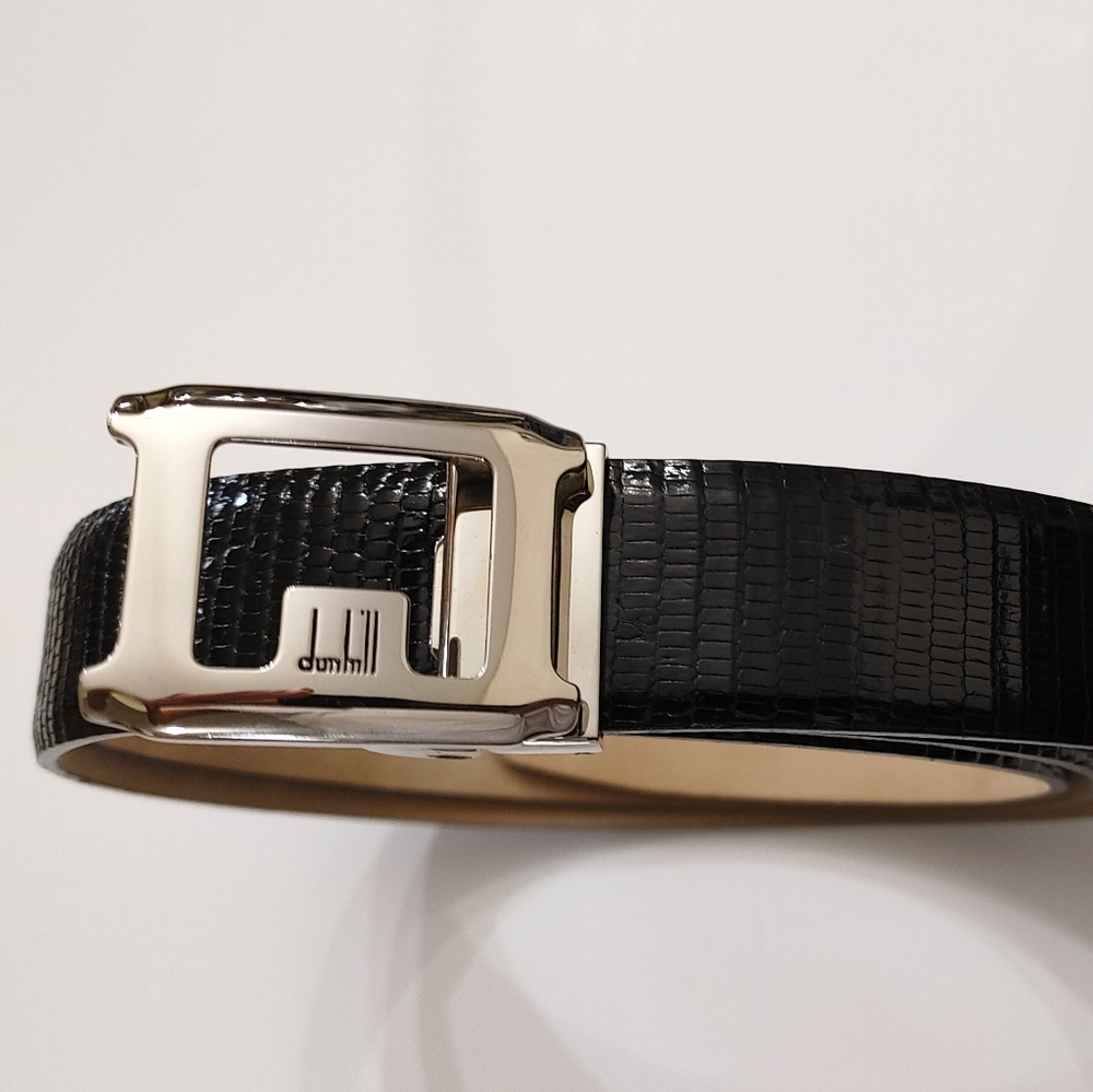 DUNHILL LONDON GENUINE LIZARD DRESS BELT 38-40,NEW